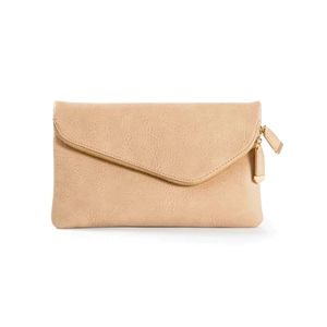 Natural white beige clutch crossbody bag